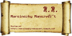 Marsinszky Manszvét névjegykártya